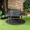 Deko Living 38 Inch Diameter Outdoor Steel Wood Burning  Fire Pit with Log Storage COB10509 - alternate 4